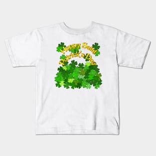 Happy Saint Patrick’s Day with Shamrocks Kids T-Shirt